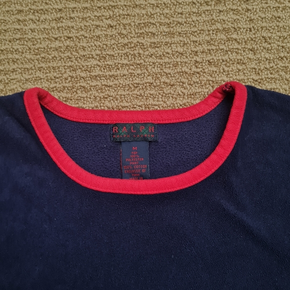Ralph Ralph Lauren Navy Light Weight Fleece Lounge Top Navy M - Picture 2 of 12